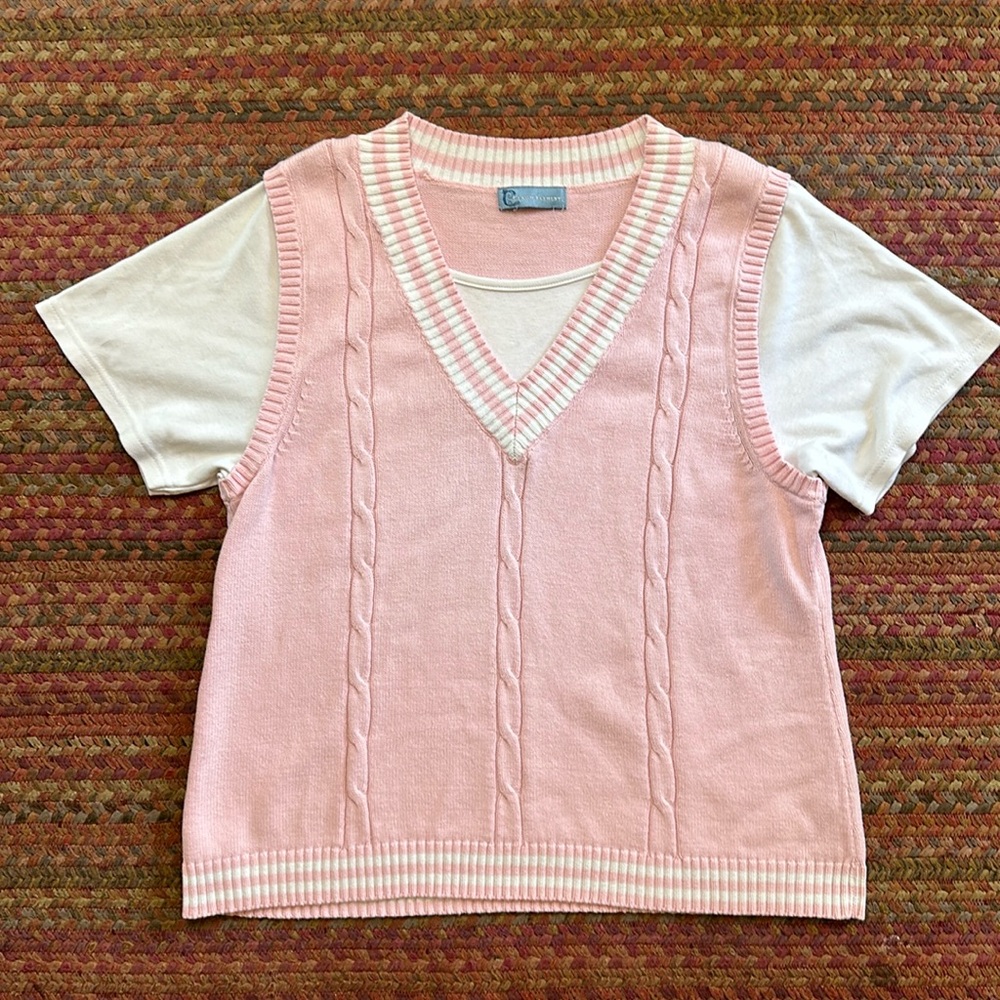 VTG SWEATER VEST TEE PREPPY GOLF TENNIS